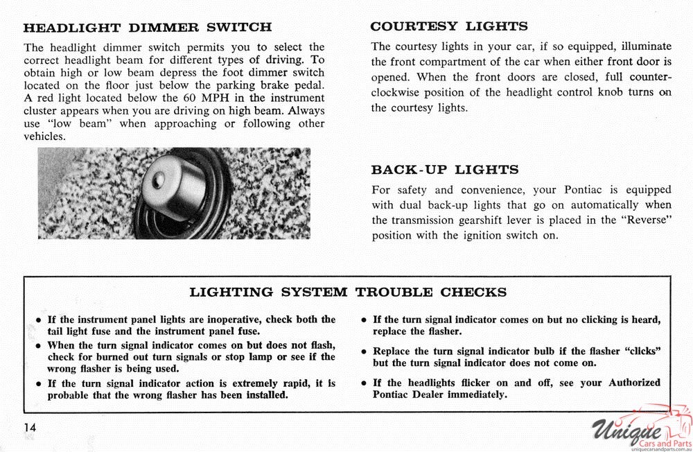 1966 Pontiac Canadian Owners Manual Page 12